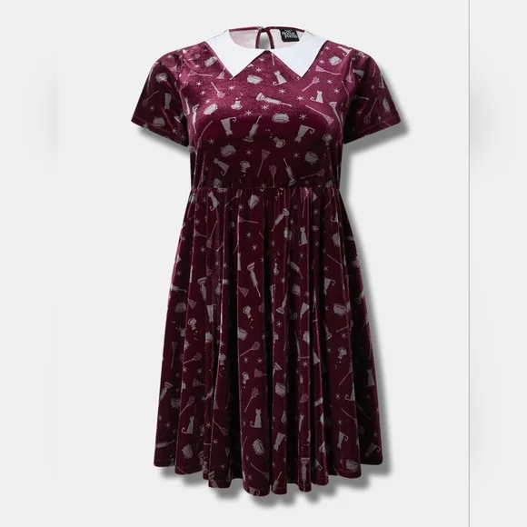 Torrid Burgundy Velvet Mini Dress - Picture 2 of 2